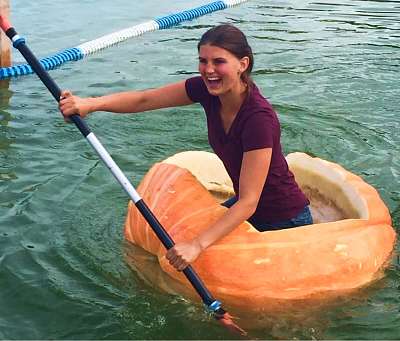 Pompoen boot tocht